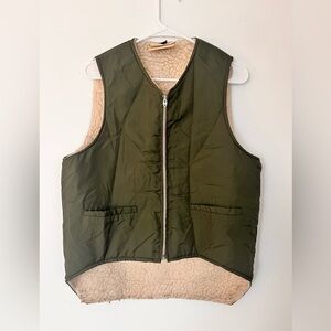 Amazing Vintage Army Green Vest. Made in Canada (Montreal)